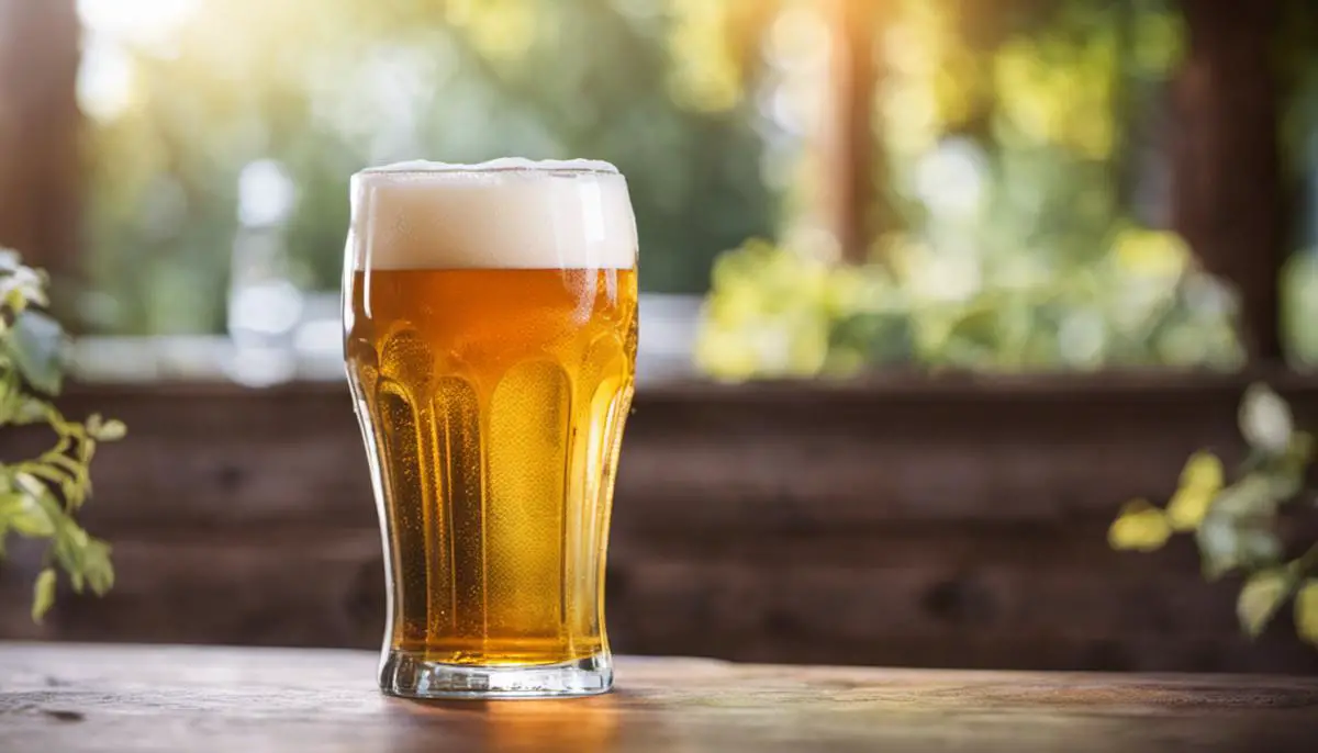 Image representing a glass of beer with the text 'Beer and Cognitive Health' to illustrate the topic of the text.