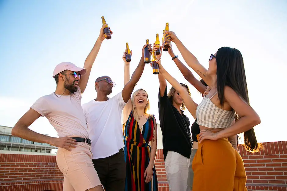 Image of people holding beer glasses and tasting different types of beer at a beer tasting event