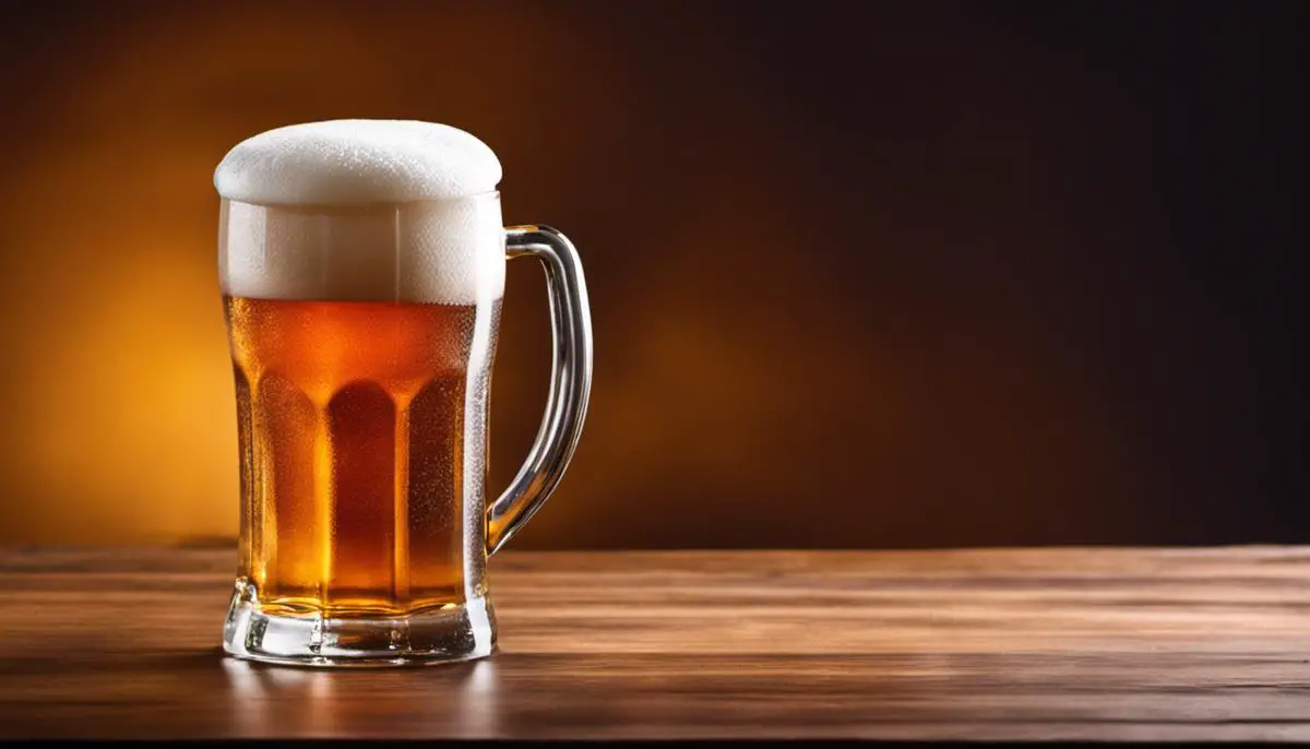 A glass of freshly brewed beer with foam on top, ready to be enjoyed