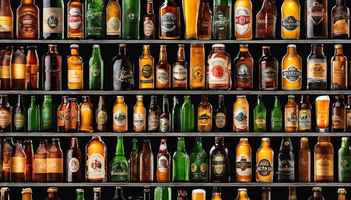 Image depicting a variety of beer bottles, representing the concept of beer subscription boxes.