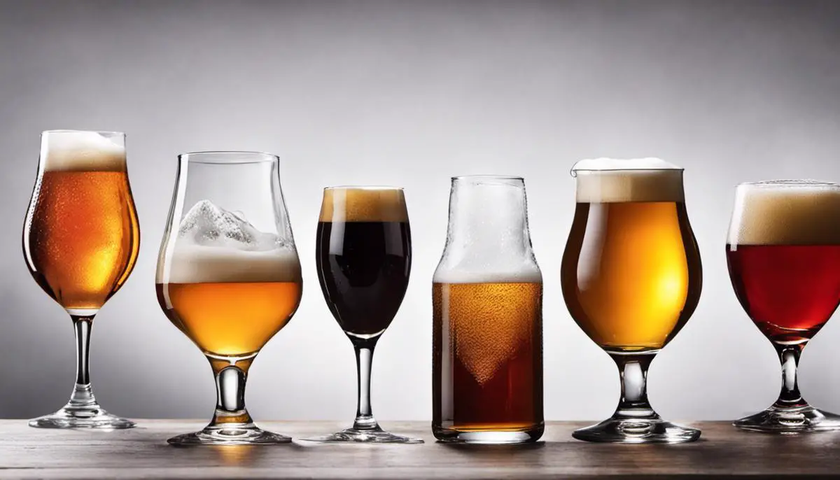 Various craft beer glasses with different flavors and colors, showcasing the diversity of craft beer trends.