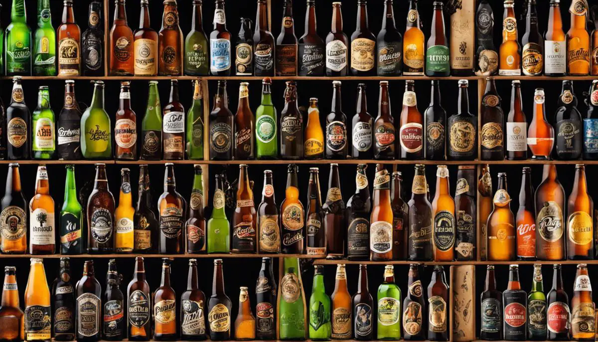 Collage of various beer bottles from different breweries showcasing the diversity and creativity of craft beer