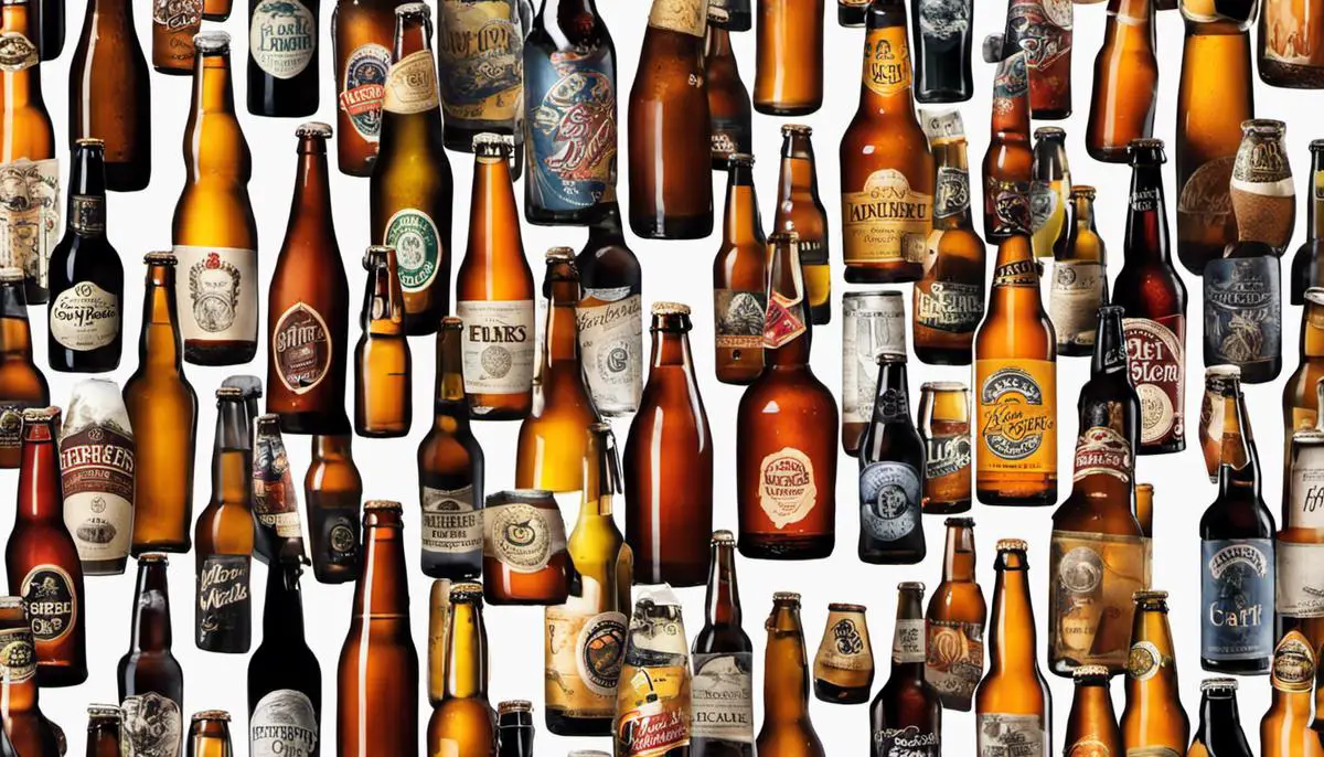 Image depicting a variety of craft beer bottles and glasses, representing the diverse offerings in the craft beer industry.