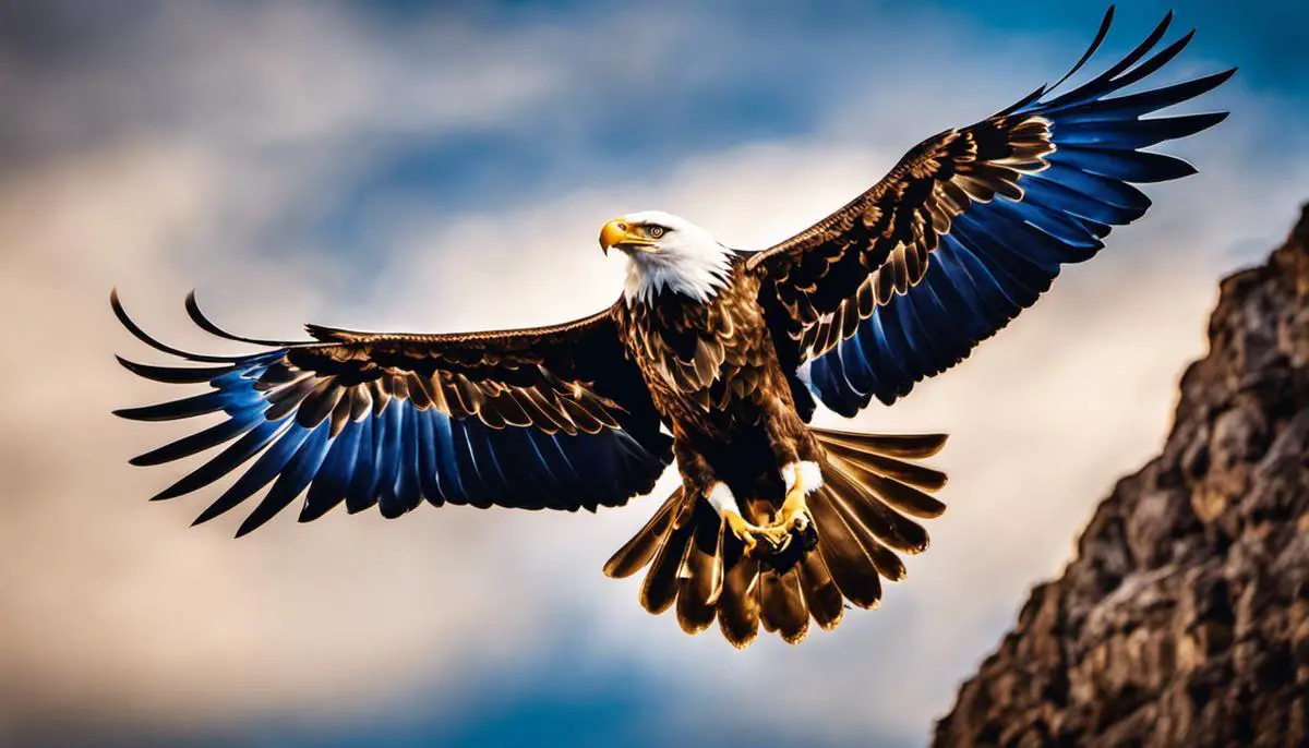 An image of a Miller Lite beer can with its iconic blue, gold, and white packaging depicting an eagle mid-flight. This image represents the classic Americana theme associated with Miller Lite.